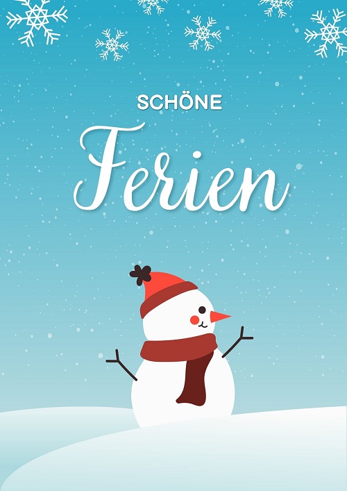 Wir machen Ferien und sind ab 2. Januar wieder für Euch da! Schöne Ferien und frohe Feiertage!